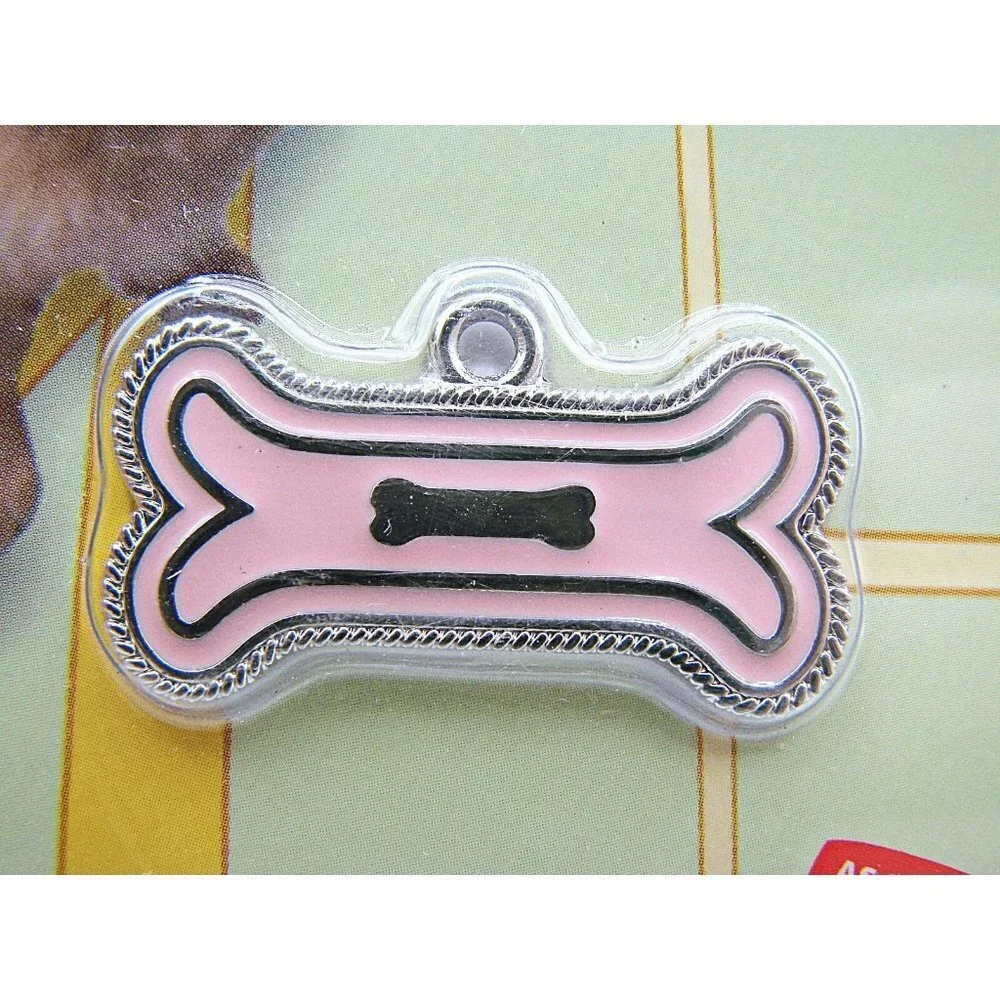 Smart Tag Pet ID Small Pink Bone Enamel EAlert Service Find Your Pet Fast